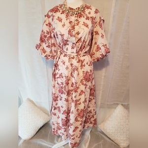 Banana Republic Floral Dress - Red and Cream